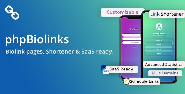 Bio Links, URL Shortener, QR Codes & Web Tools v53.0.0 | Extended License